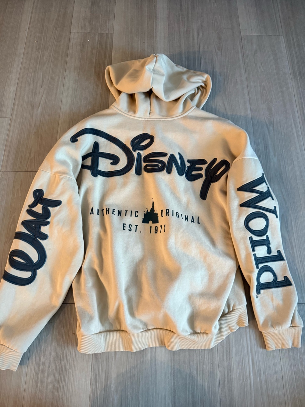 Disney Authentic Original Beige Hoodie Sweatshirt